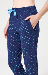 Pyjama en jersey de coton léger Femme Tradi Cœur marine 7