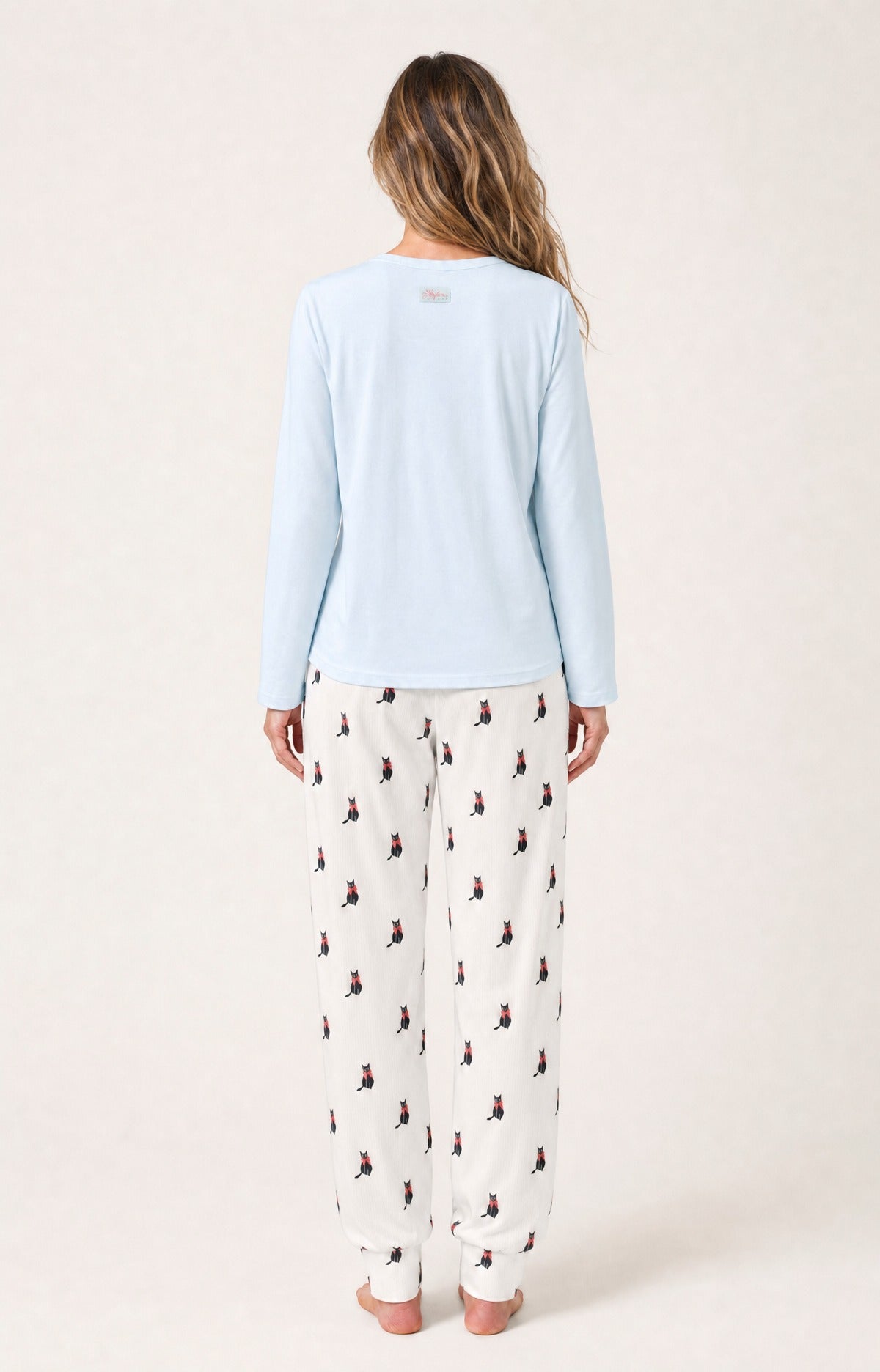 Pyjama en jersey de coton léger Femme Kitty ivoire 5