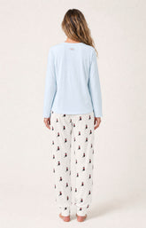 Pyjama en jersey de coton léger Femme Kitty ivoire 5