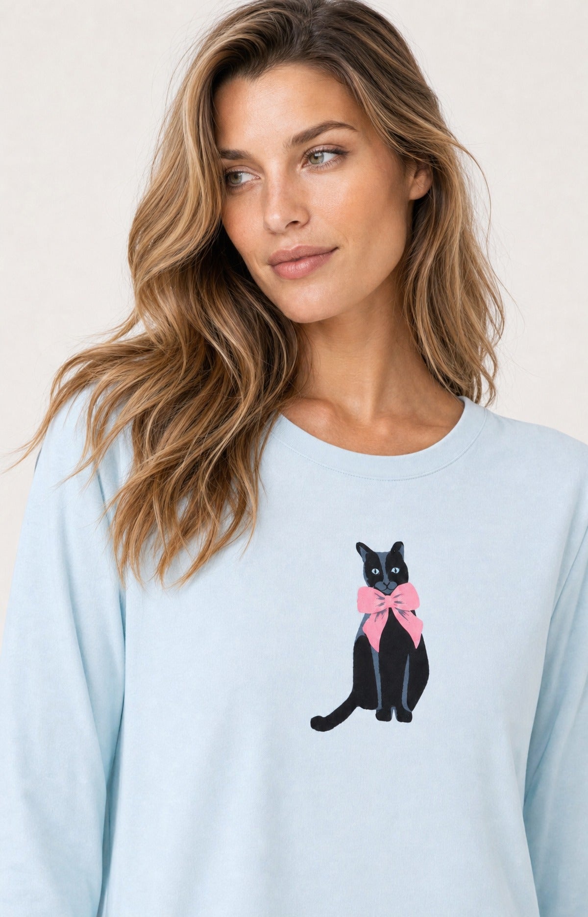 Pyjama en jersey de coton léger Femme Kitty ivoire 2