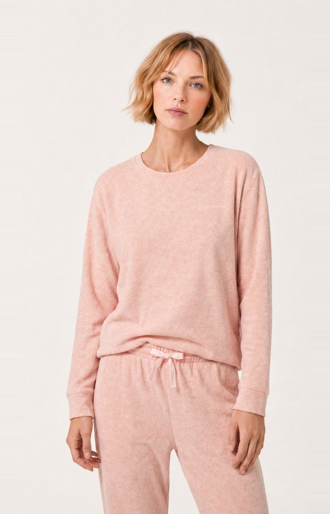 Pyjama en coton molletonné Femme Magnolia rose 2
