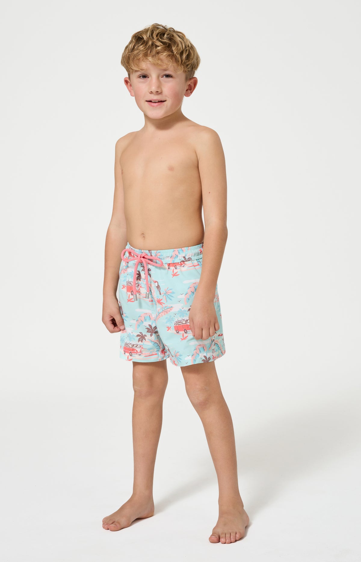 Short de bain enfant Van Life Imprimé vannes et palmiers multicolores 2
