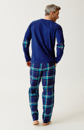 Pyjama en jersey épais et flanelle de coton Homme Mark marine 6