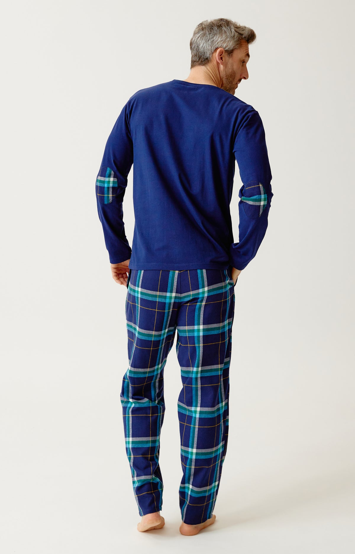 Pyjama en jersey épais et flanelle de coton Homme Mark marine 6