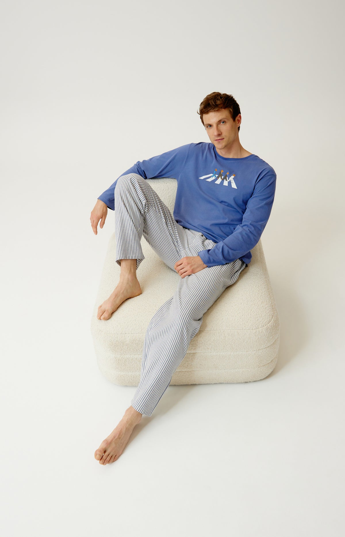 Pyjama en jersey épais et flanelle de coton Homme A&