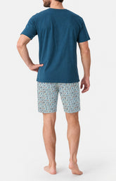 Pyjashort en jersey de coton léger Homme Dormeur de fond ciel 4