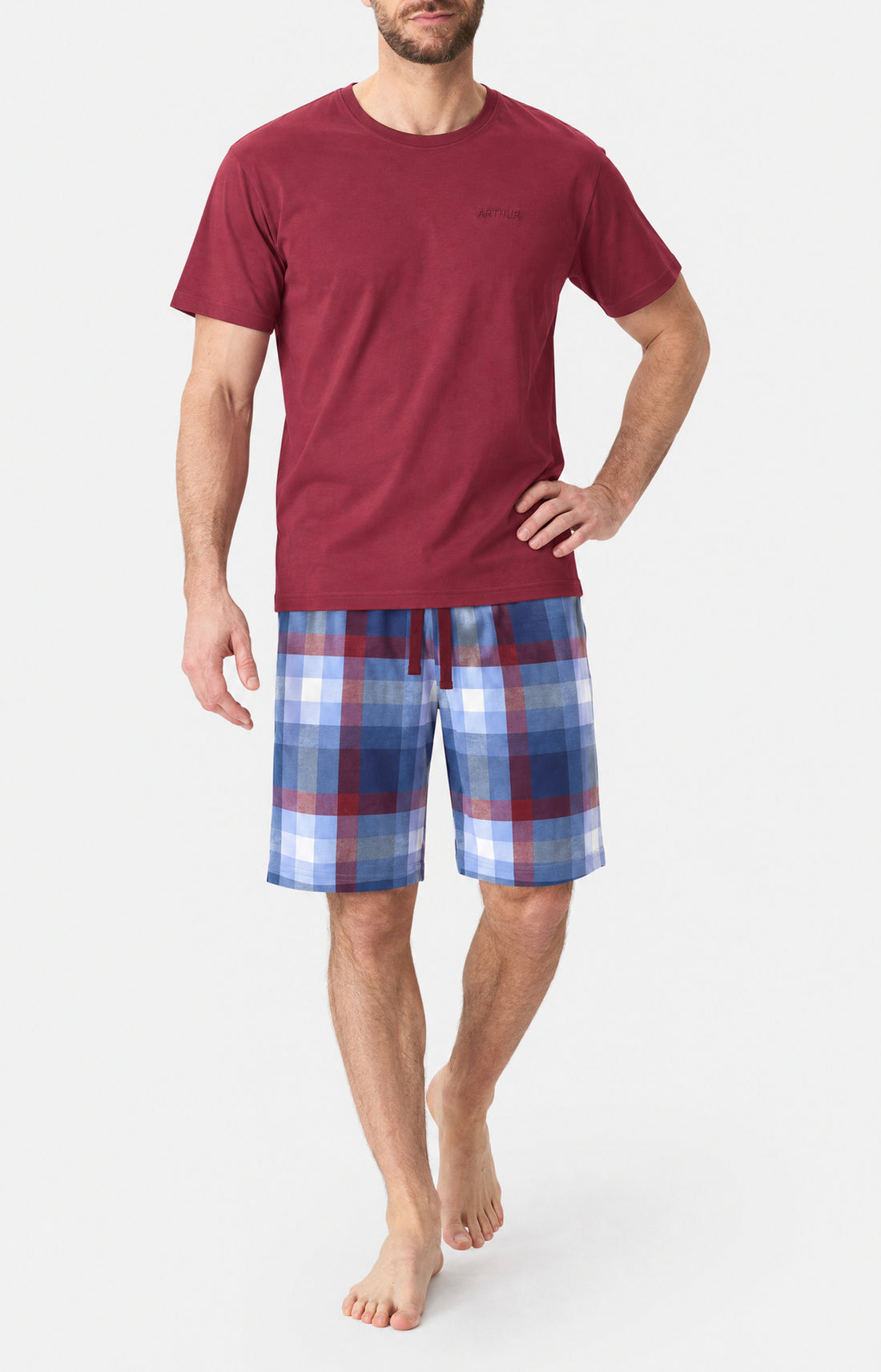 Pyjashort en jersey de coton léger Homme Montréal multicolore 1