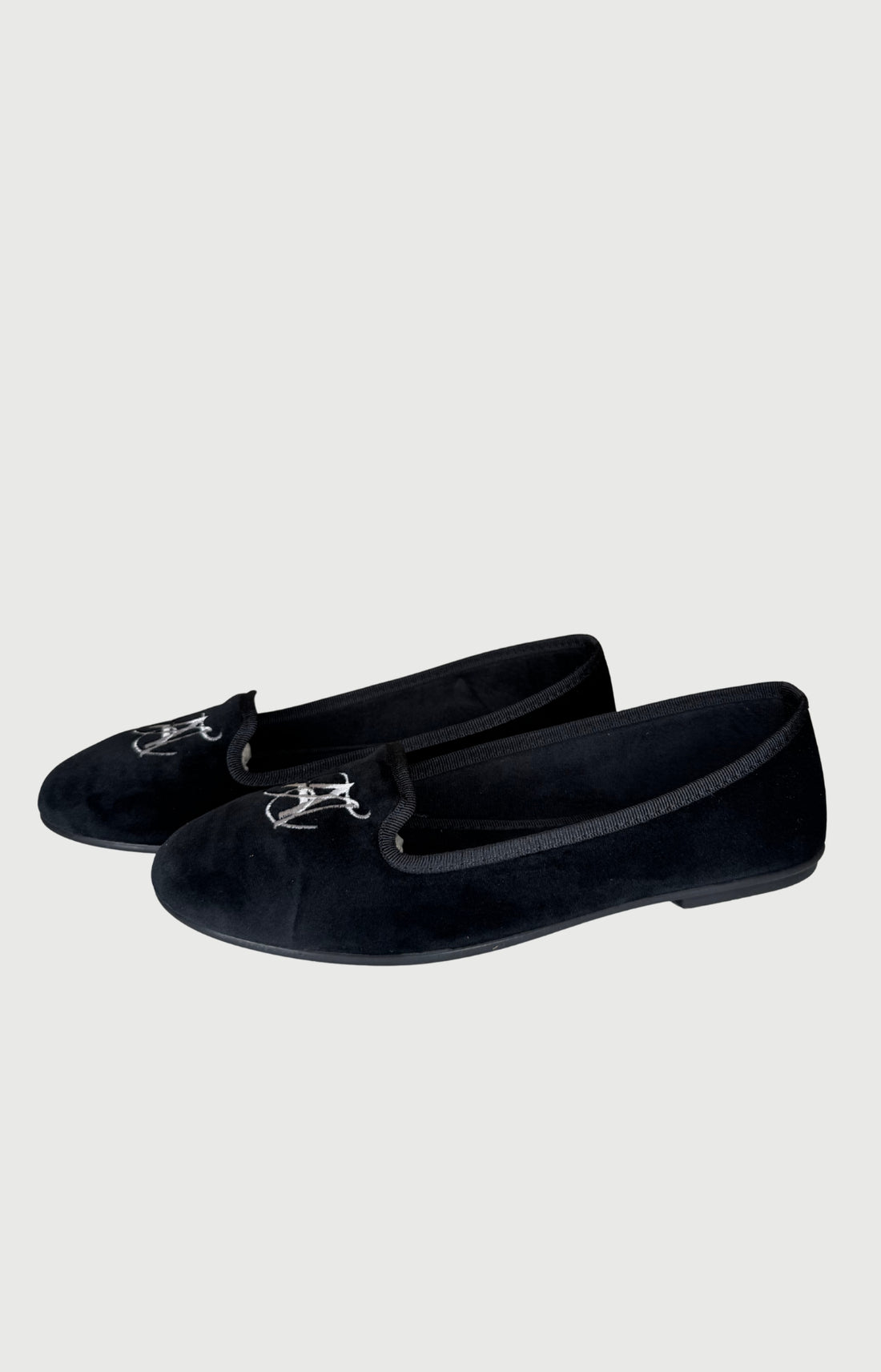 Ballerines en velours Femme Uni noir 2