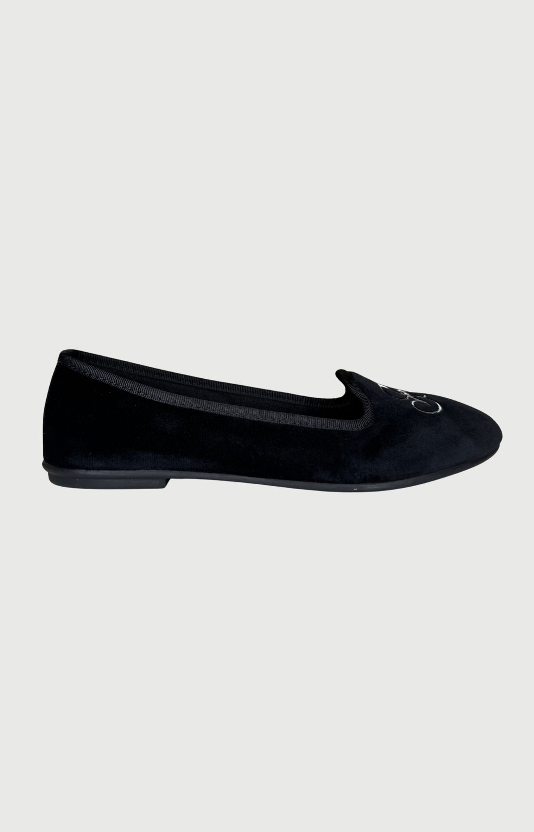 Ballerines en velours Femme Uni noir 1