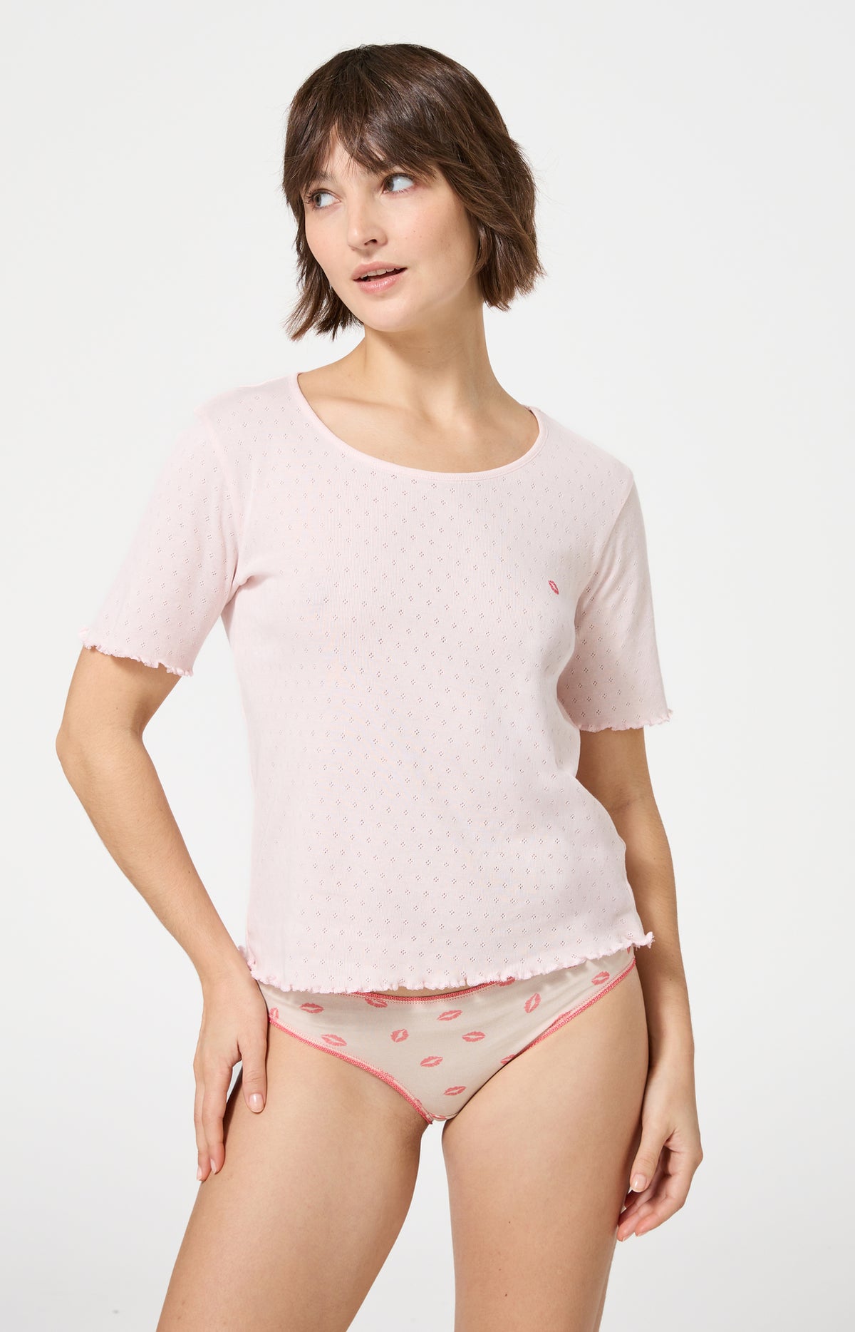 Haut Femme Kiss Manches courtes Couleur NUDE 1
