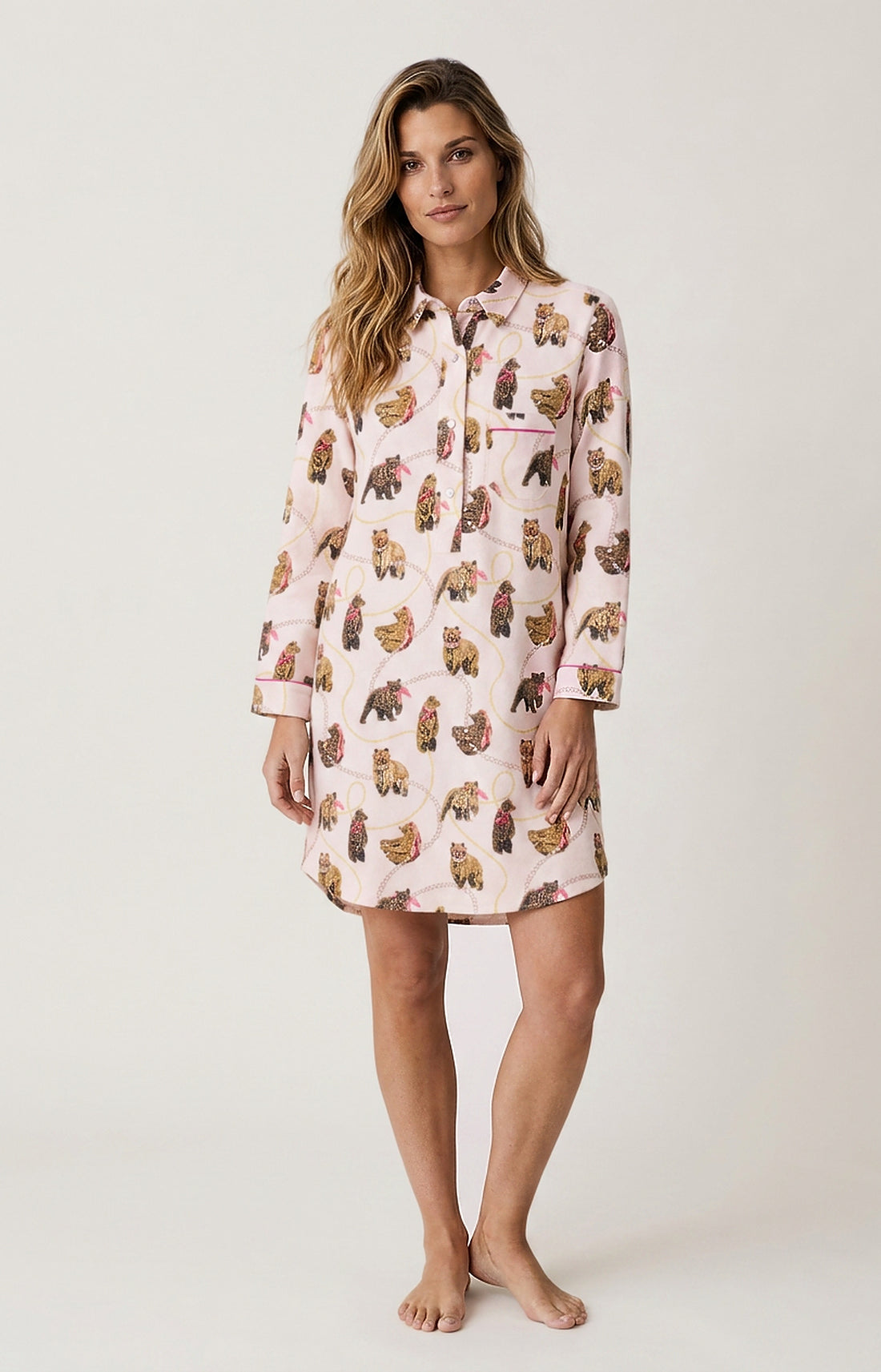Chemise Grand-Père en Pilou des Vosges Femme Coco nude 1
