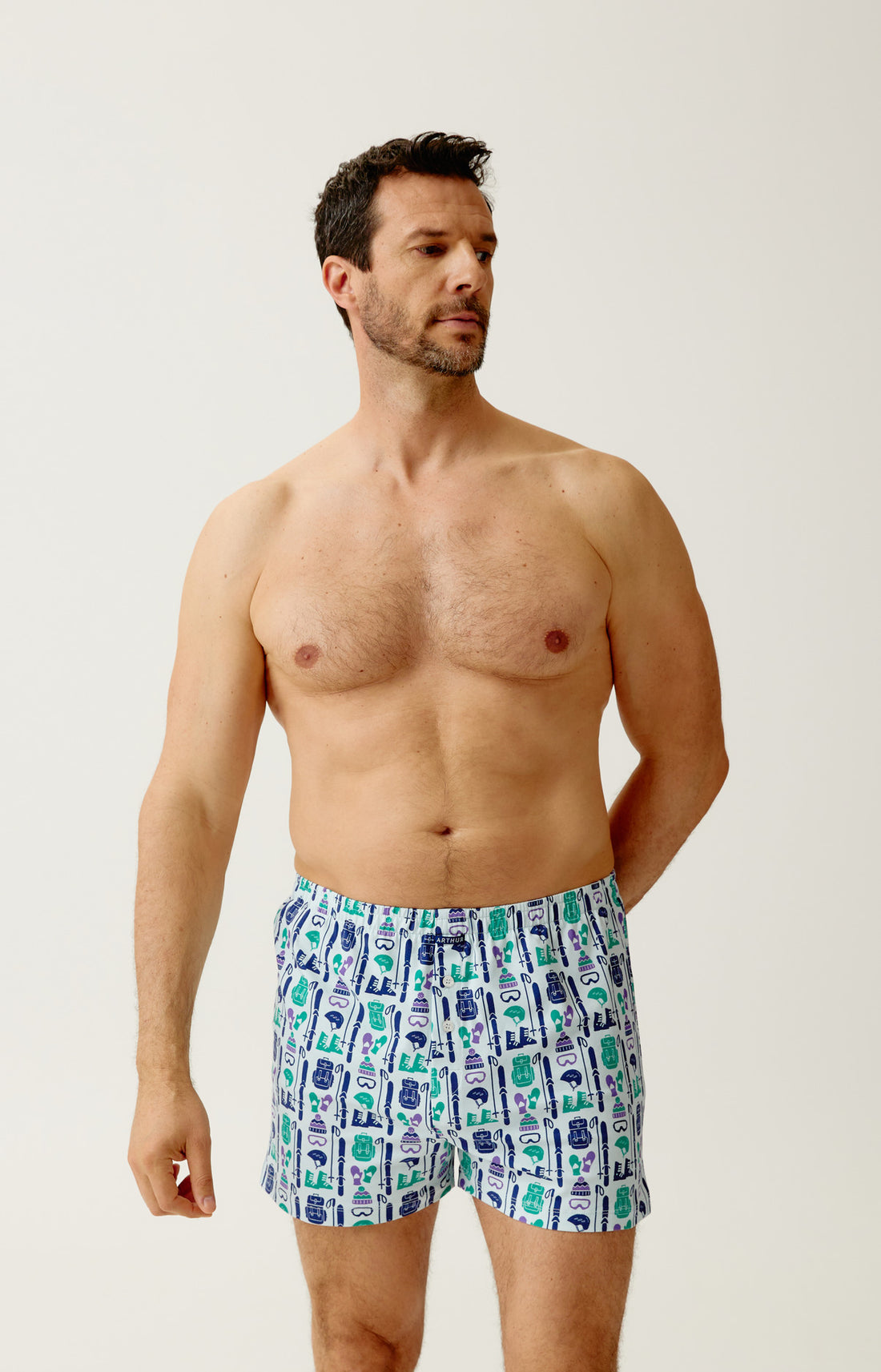 Caleçon classique en jersey de coton Homme Coup de moufle ciel 2