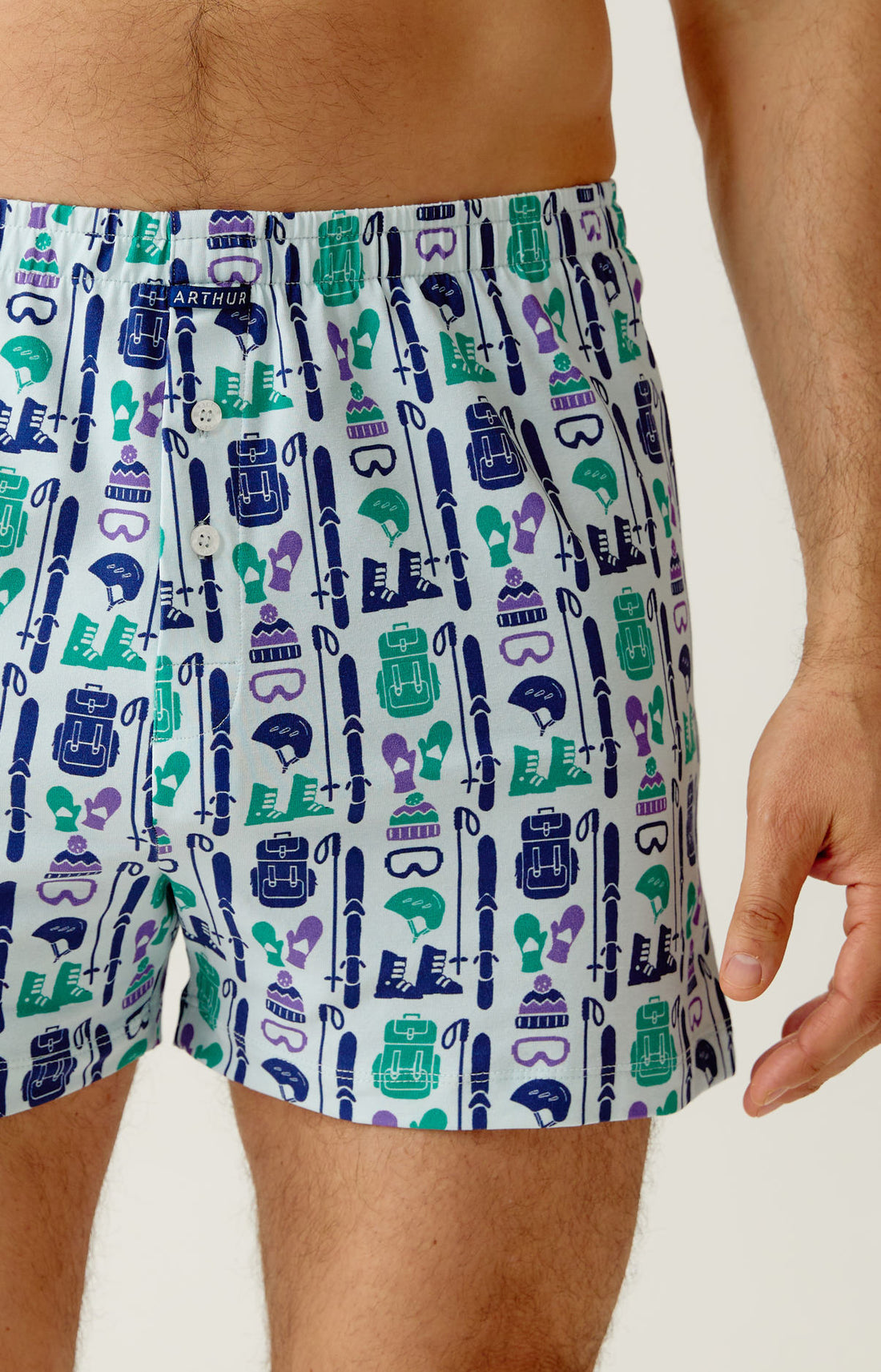 Caleçon classique en jersey de coton Homme Coup de moufle ciel 1
