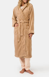 Robe de Chambre Femme polaire Beige et Marron 1
