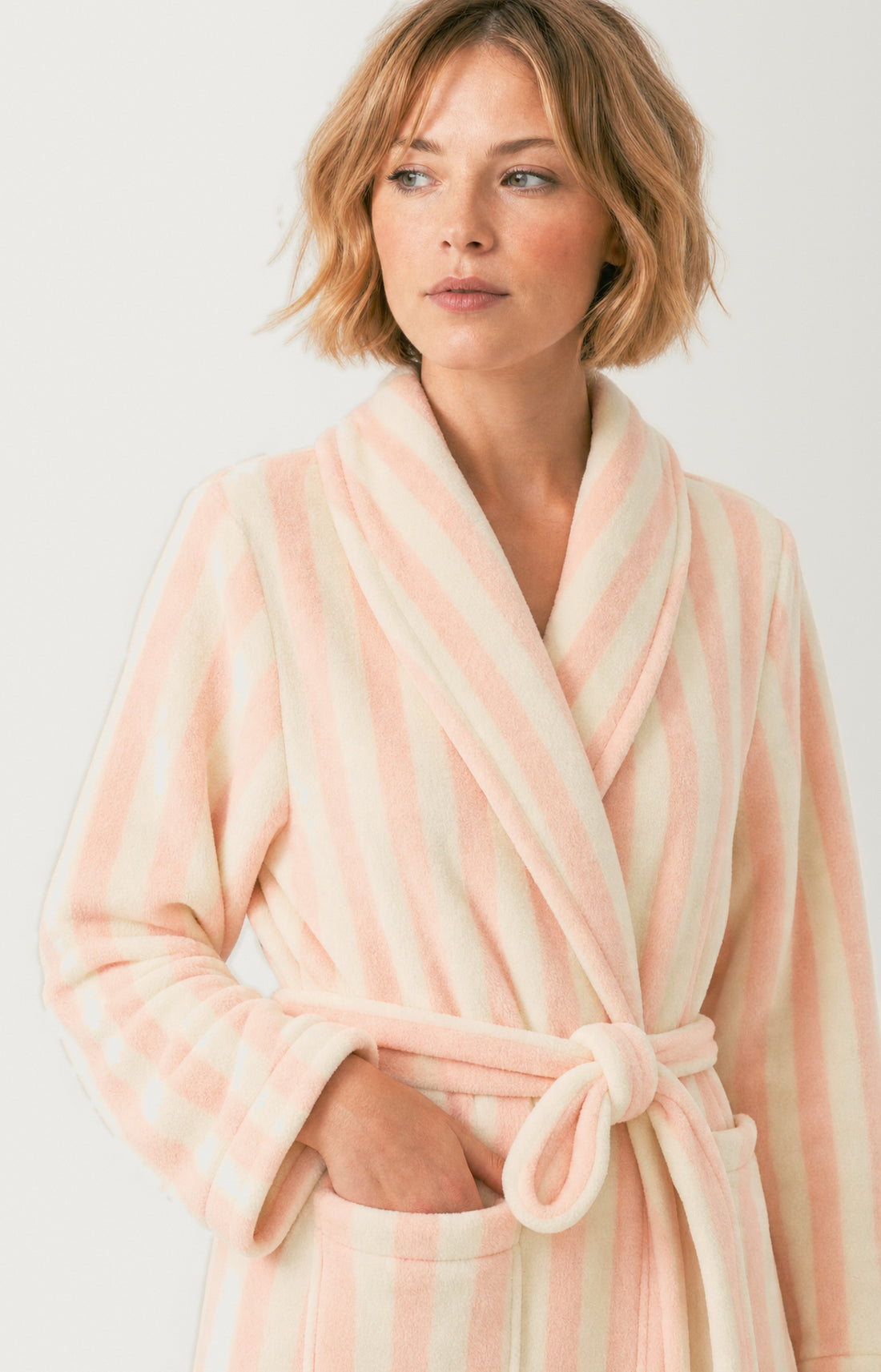 Robe de chambre en polaire Femme Rosalie rose 2