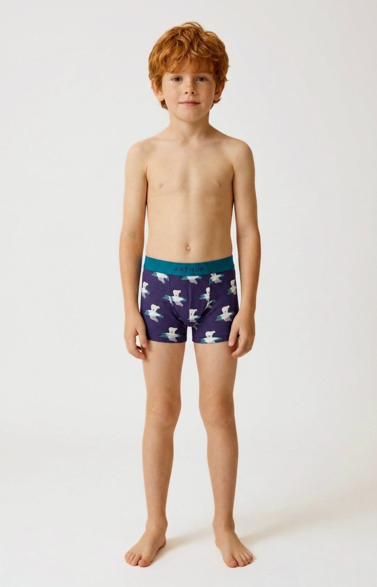 Boxer enfant en jersey de coton Pôle position marine 1