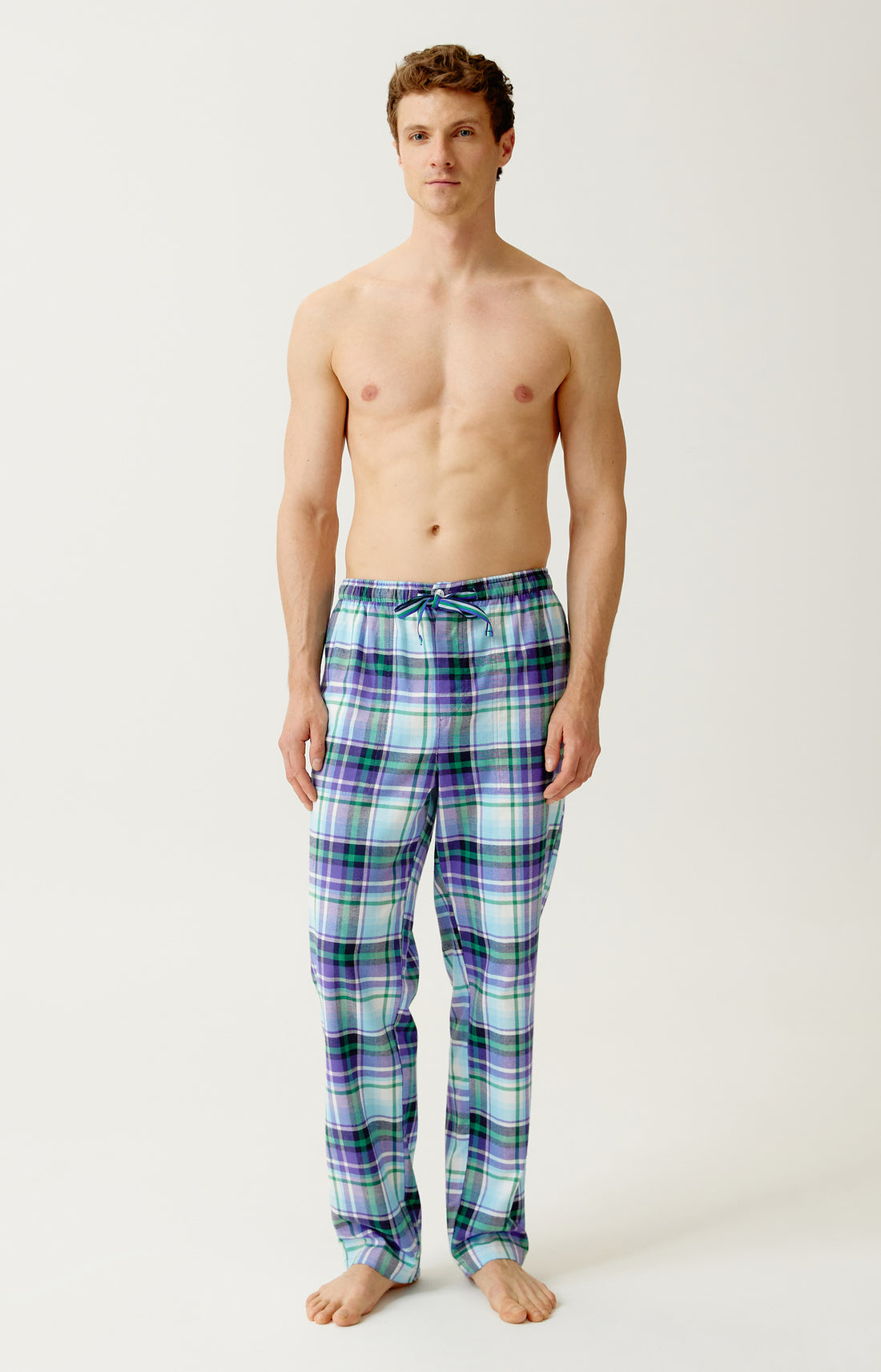 Pantalon en flanelle de coton Homme Adam vert 1