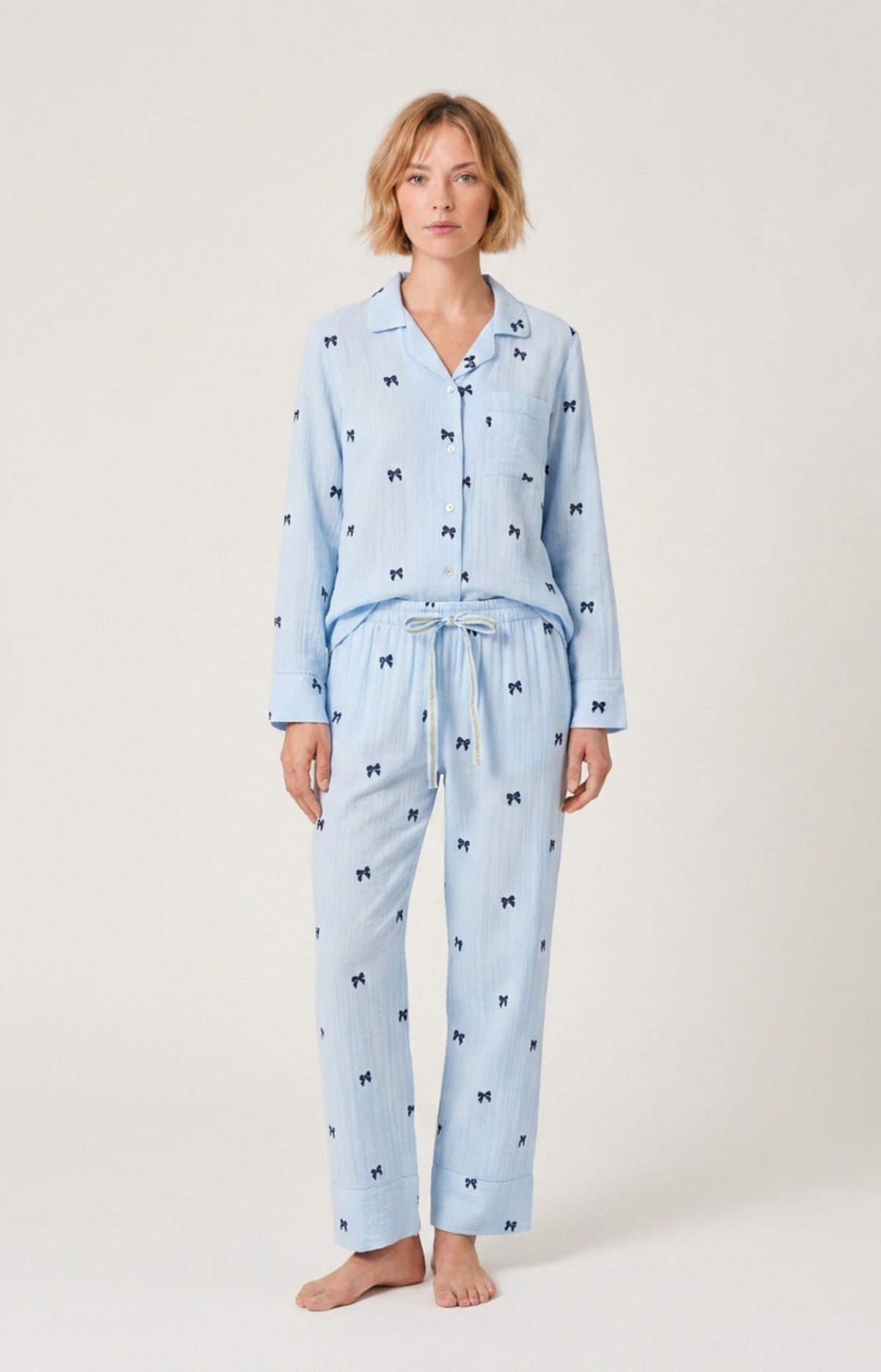 Pyjama boutonné en gaze de coton Femme Rosie ice 4