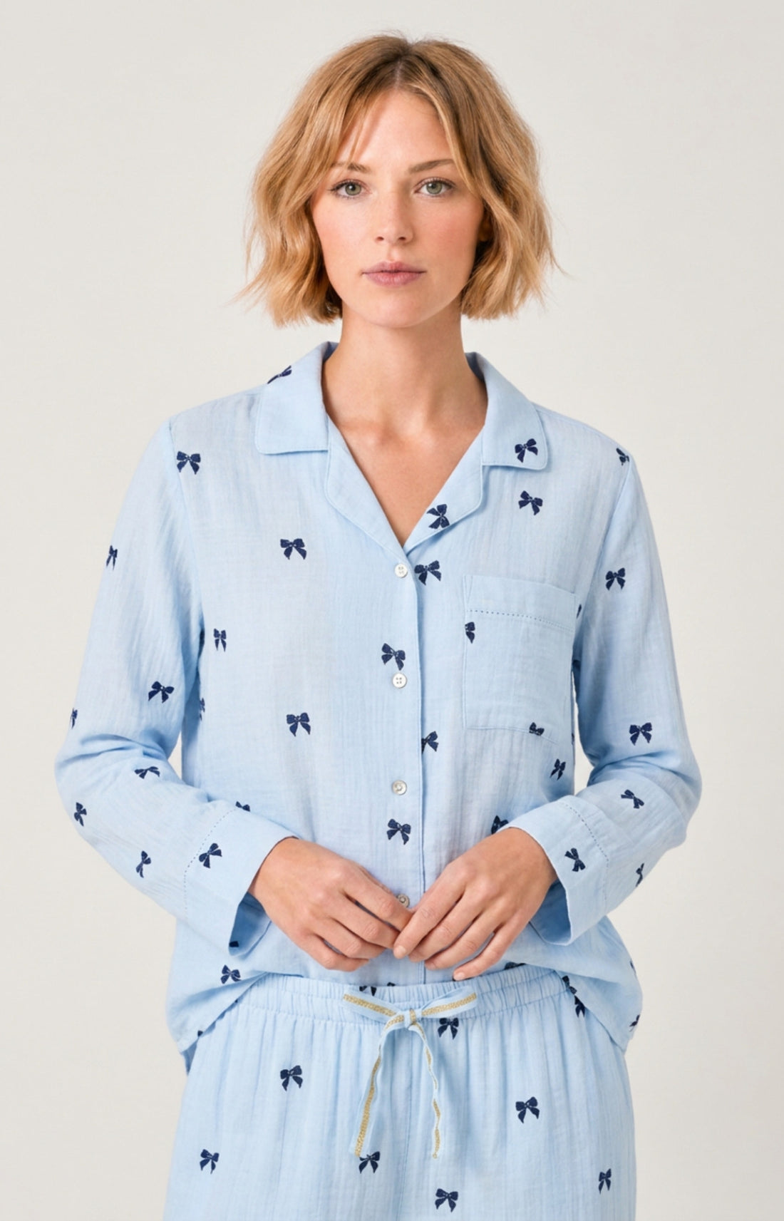 Pyjama boutonné en gaze de coton Femme Rosie ice 2