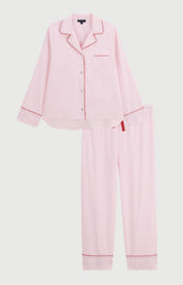 Pyjama boutonné en popeline de coton Femme Constance rose 3