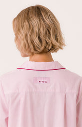 Pyjama boutonné en popeline de coton Femme Constance rose 7