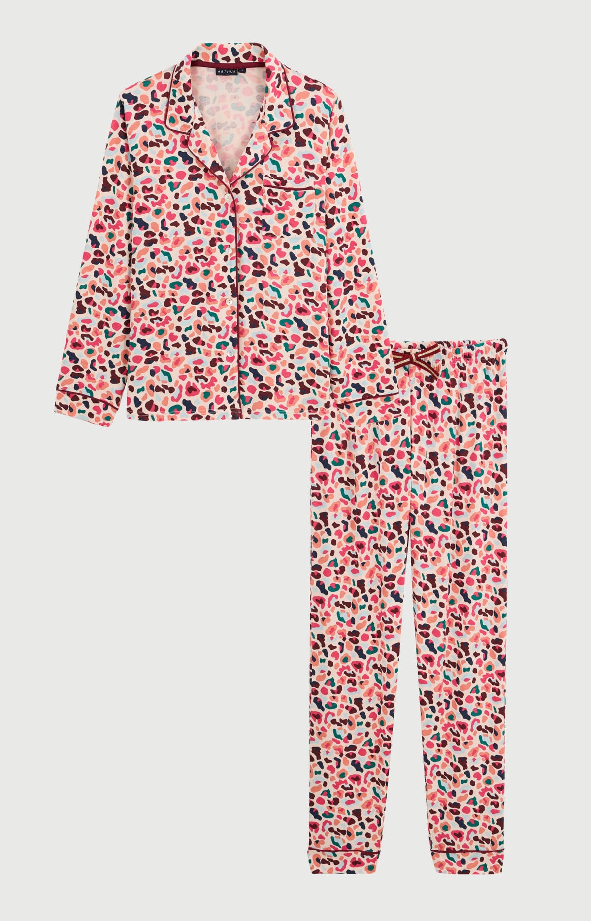 Pyjama boutonné en modal Femme Léopoldine multicolore 3