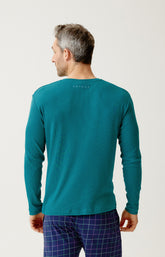 Tee-shirt manches longues en jersey de coton et modal Homme Sapin vert 6