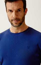 Tee-shirt manches longues en jersey de coton et modal Homme Minuit marine 2