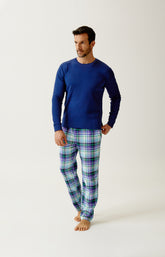 Tee-shirt manches longues en jersey de coton et modal Homme Minuit marine 4