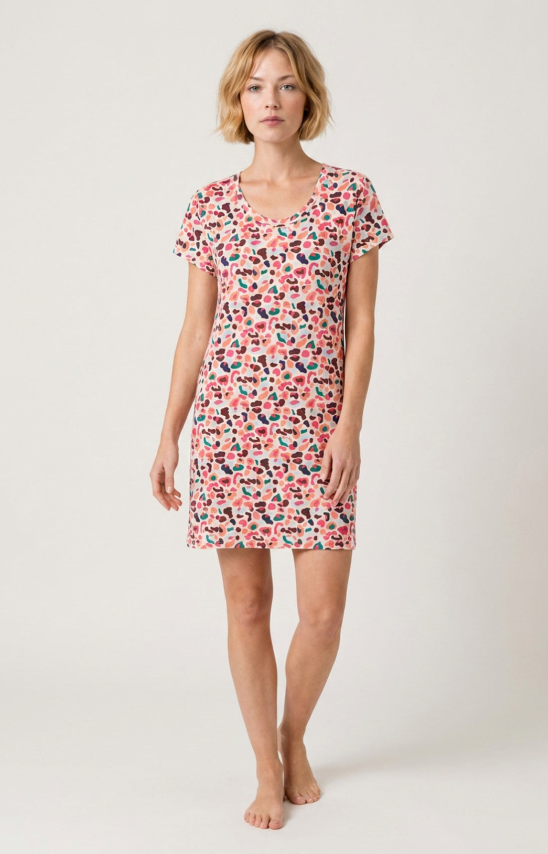 Chemise de nuit en modal Femme Léopoldine multicolore 1