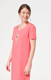 Chemise de nuit Femme Nina Manches courtes Imprimé chien labrador avec fleurs 5