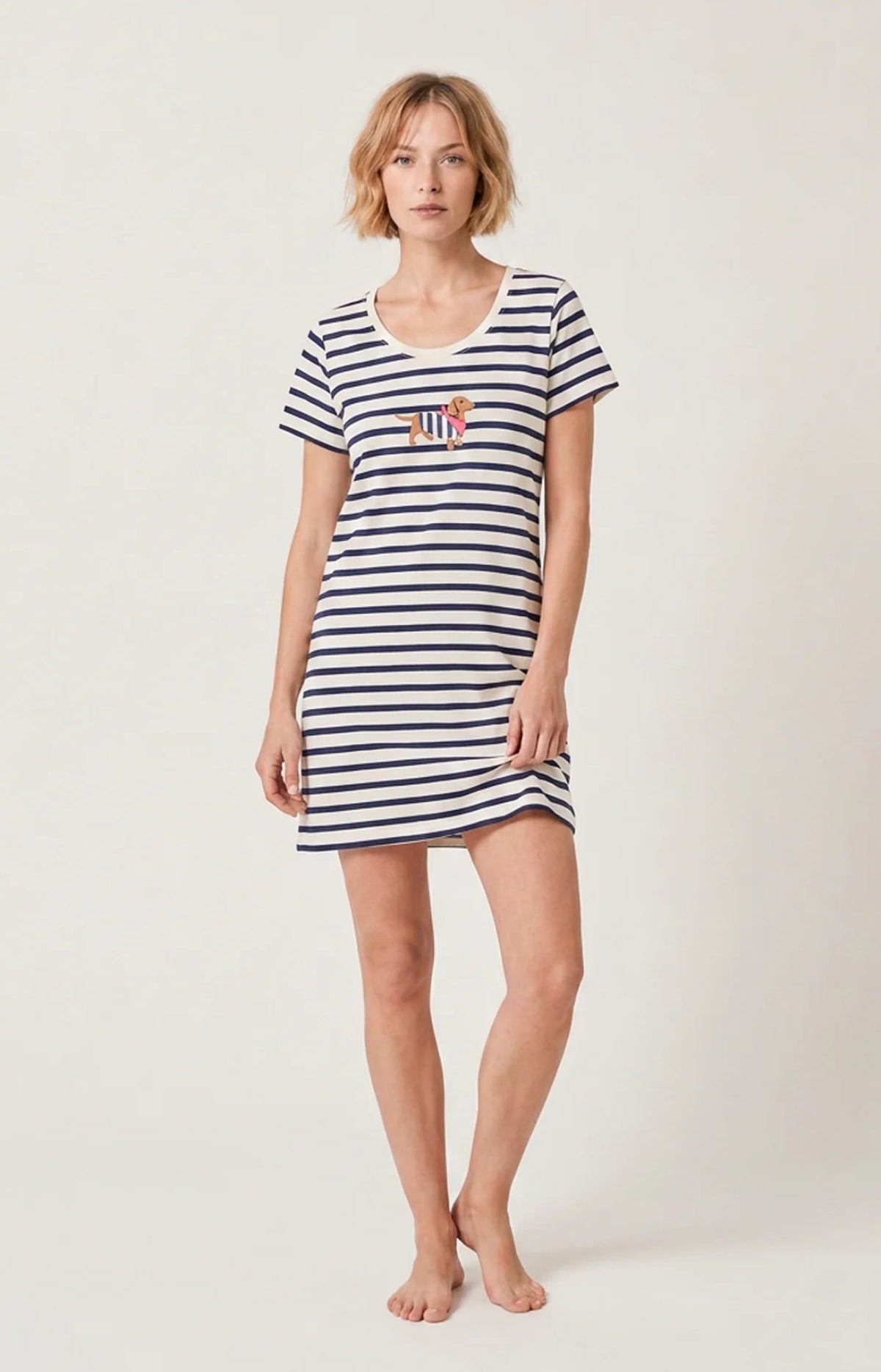 Chemise de nuit en jersey de coton Femme Tobbie ciel 1