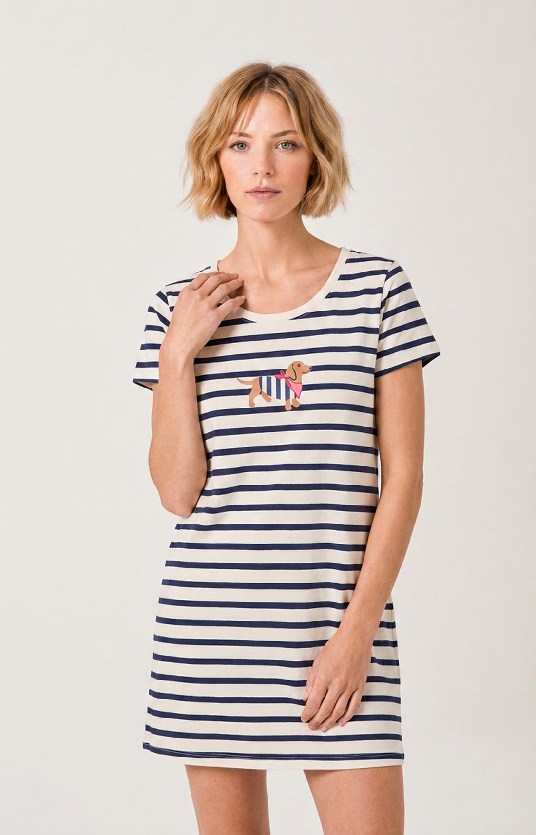 Chemise de nuit en jersey de coton Femme Tobbie ciel 2