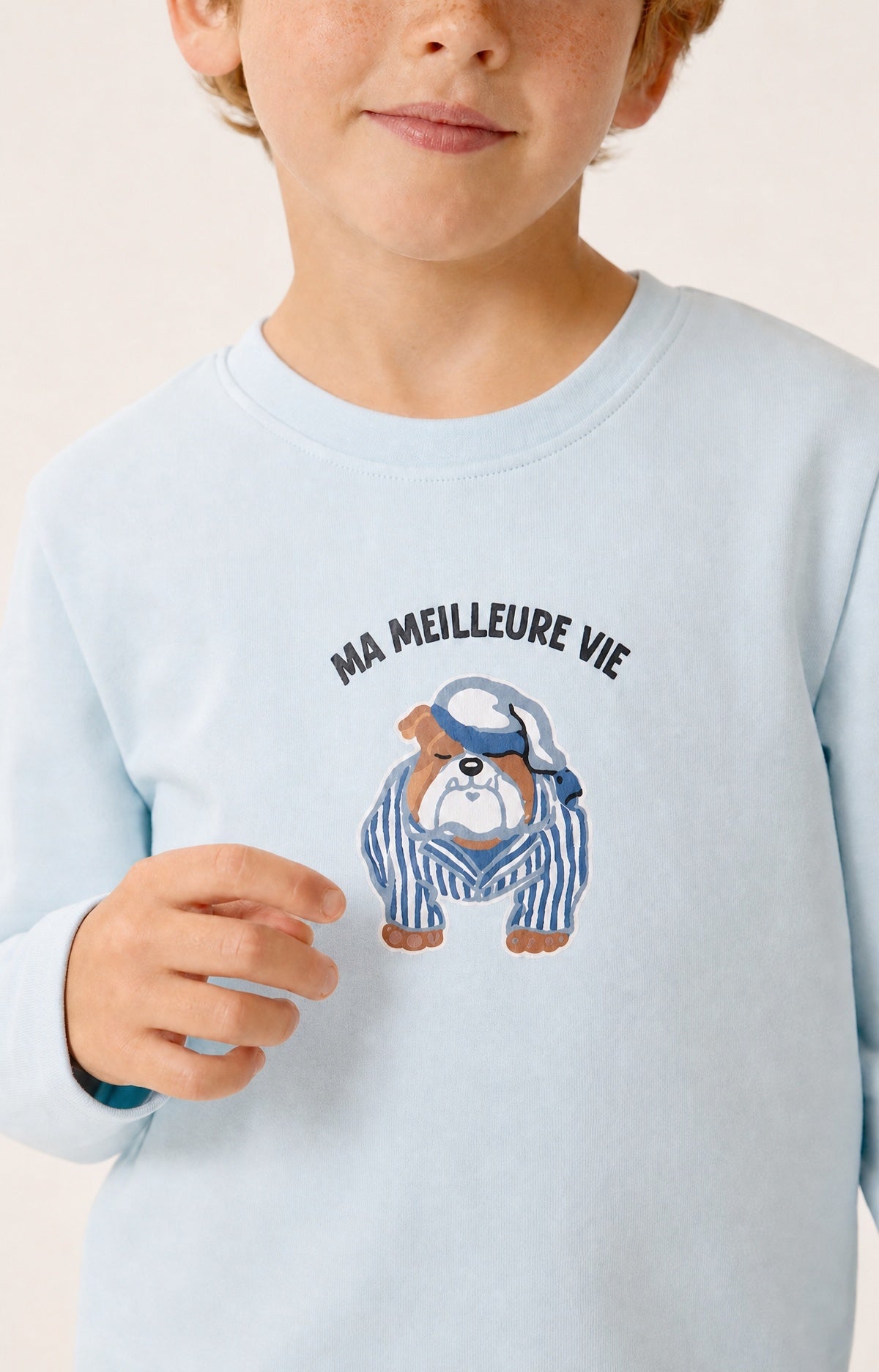 Pyjama enfant en jersey de coton épais Ma meilleure vie ebony 2