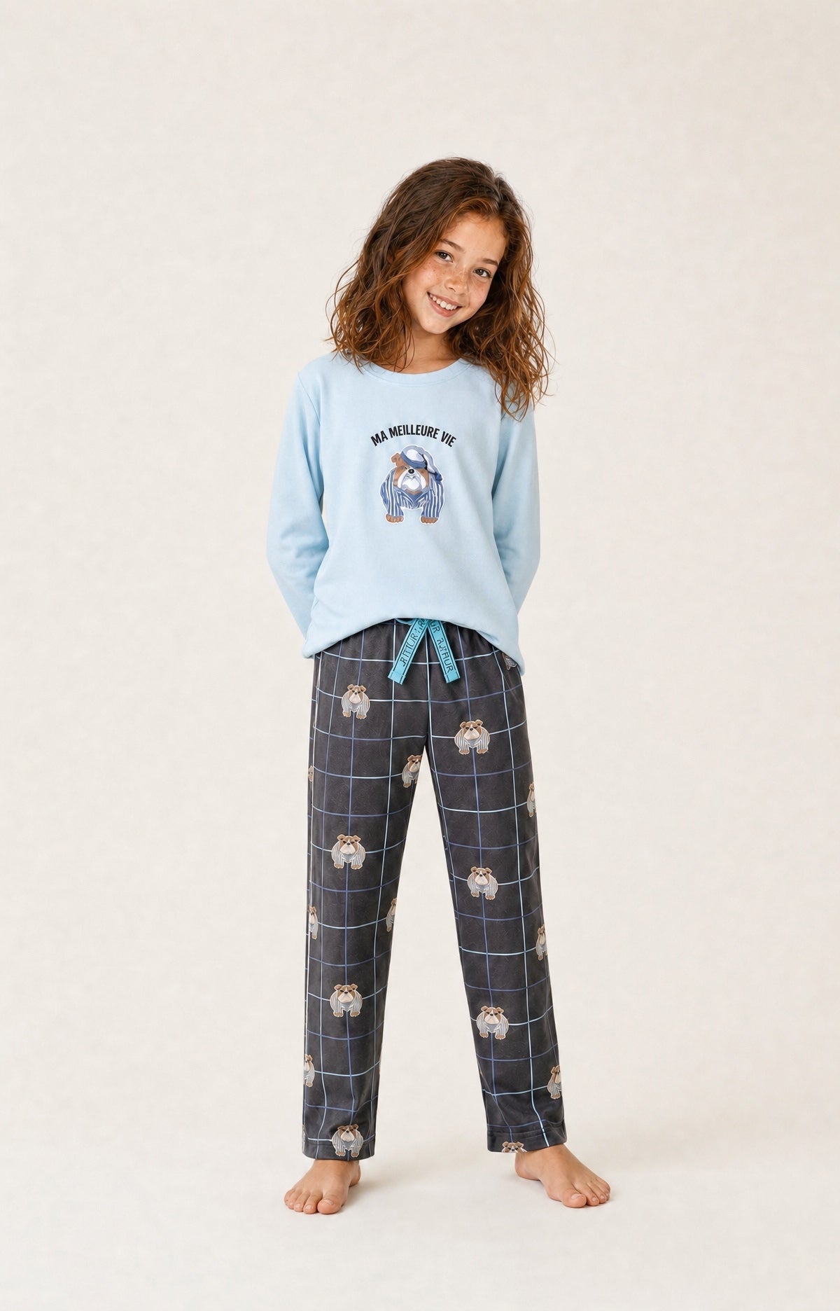 Pyjama enfant en jersey de coton épais Ma meilleure vie ebony 4