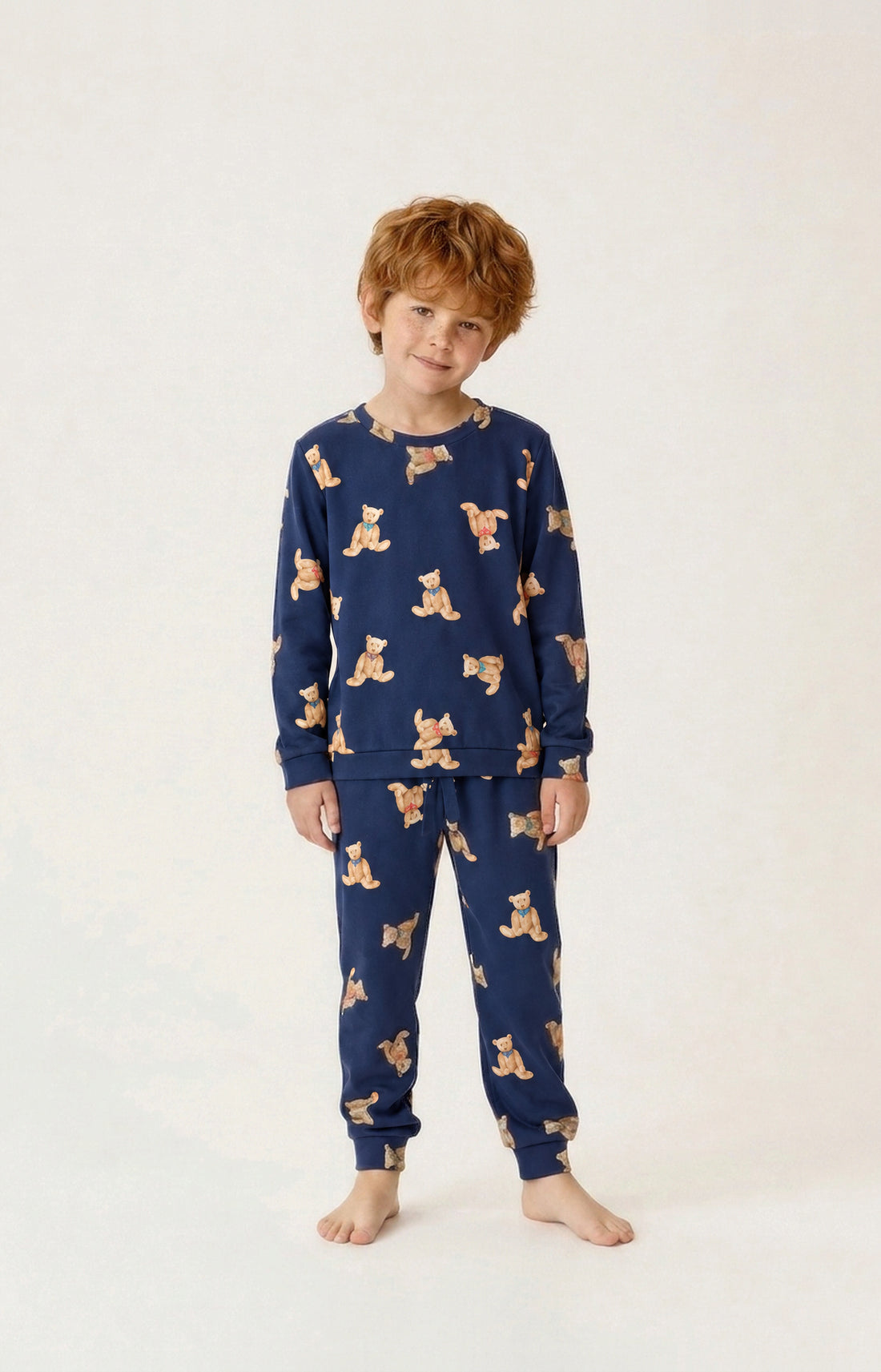 Pyjama enfant en micropolaire Old Teddy Marine marine 1