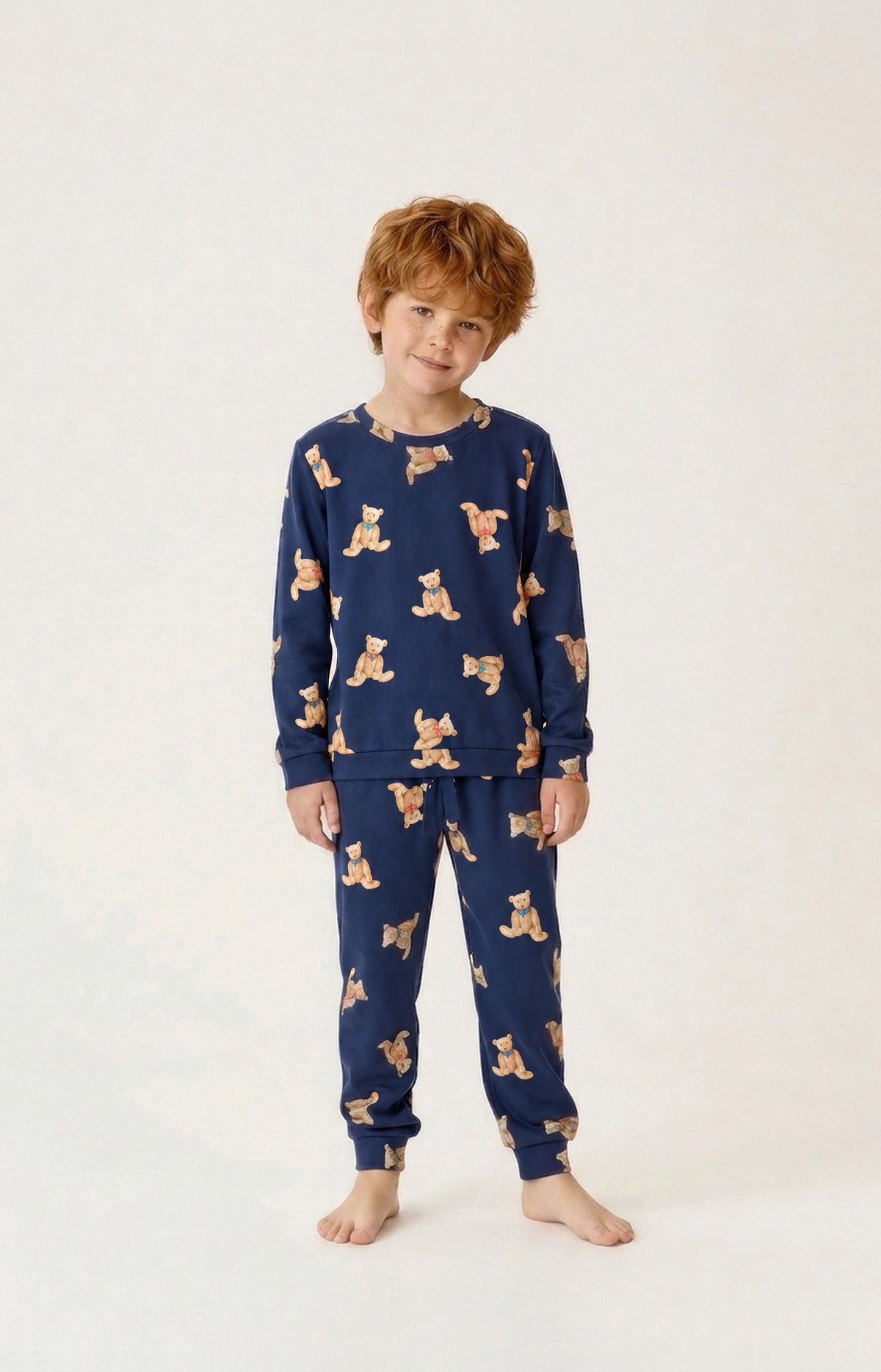 Pyjama enfant en micropolaire Old Teddy Marine marine 1
