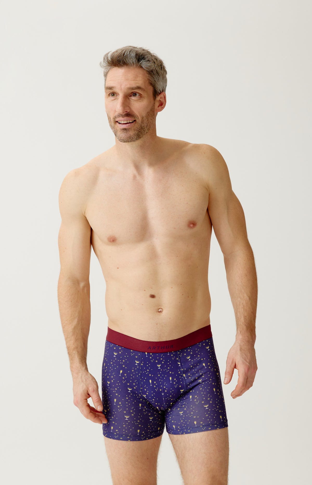Boxer en jersey de coton Homme Champagne marine 2