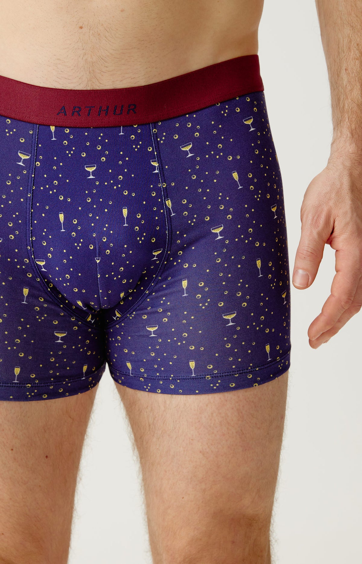 Boxer en jersey de coton Homme Champagne marine 1