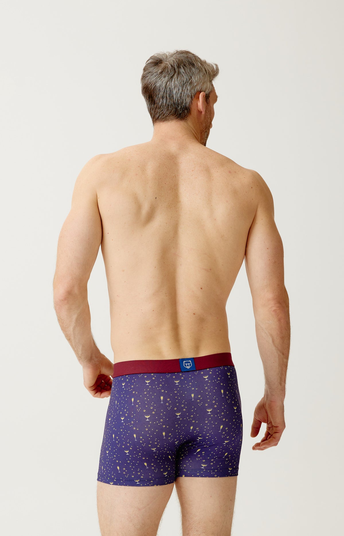 Boxer en jersey de coton Homme Champagne marine 5