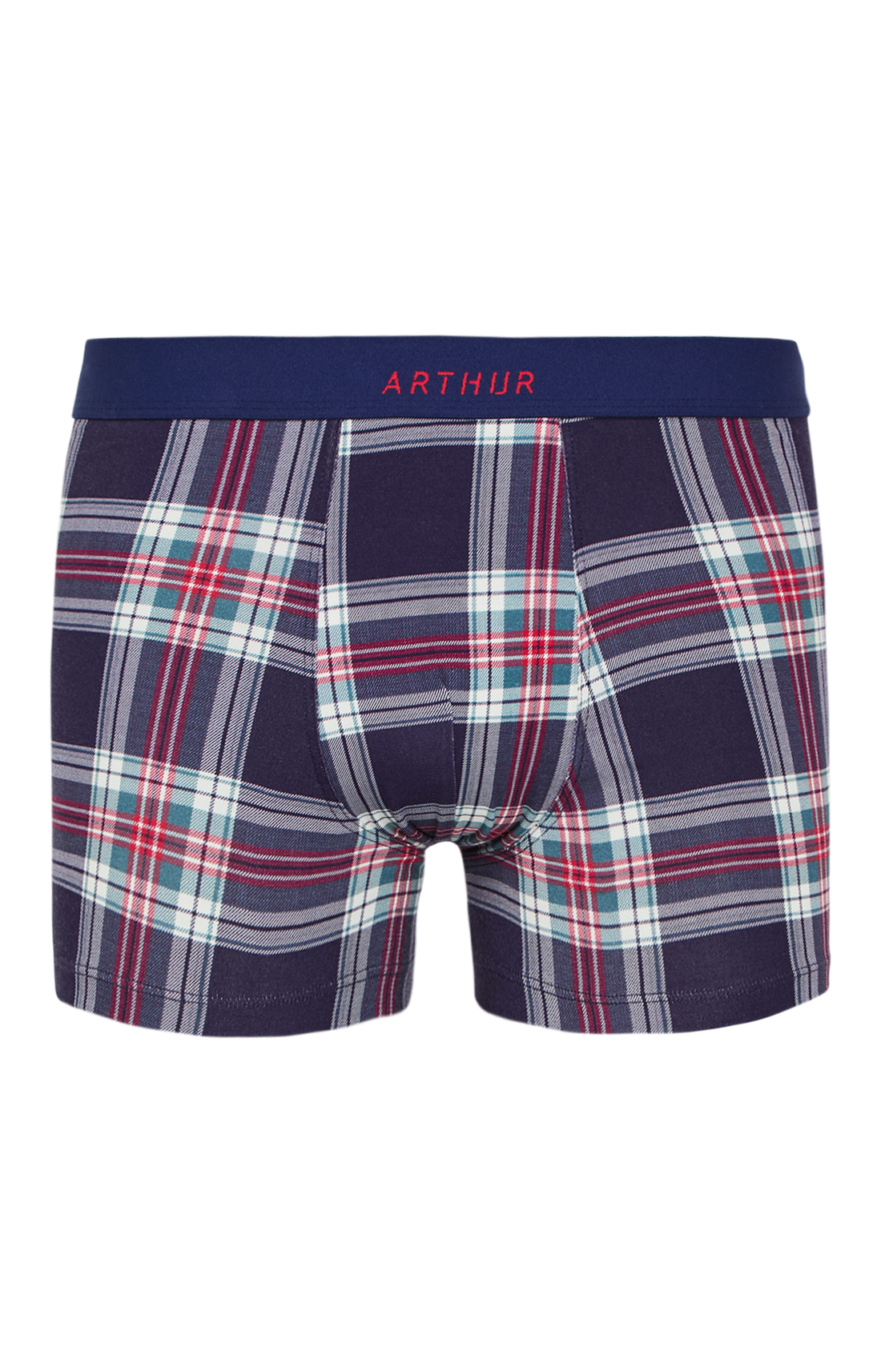Boxer en jersey de coton Homme Carreaux Logan marine 3