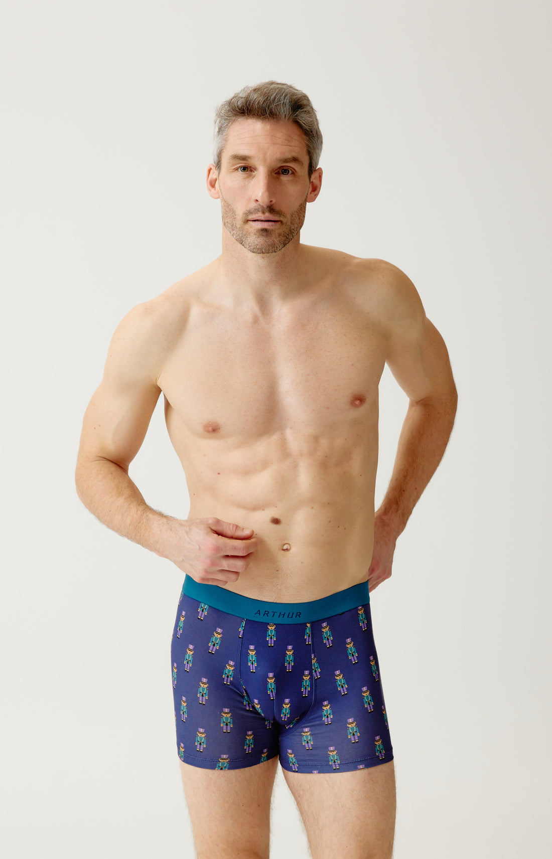 Boxer en jersey de coton Homme Casse-noisette marine 2