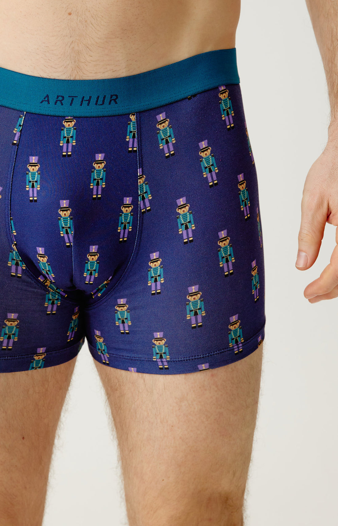 Boxer en jersey de coton Homme Casse-noisette marine 1