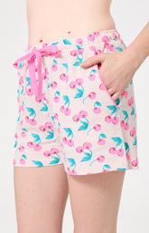 Bas Femme Amarena Imprimé cerise rose et verte 4