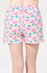 Bas Femme Amarena Imprimé cerise rose et verte 5
