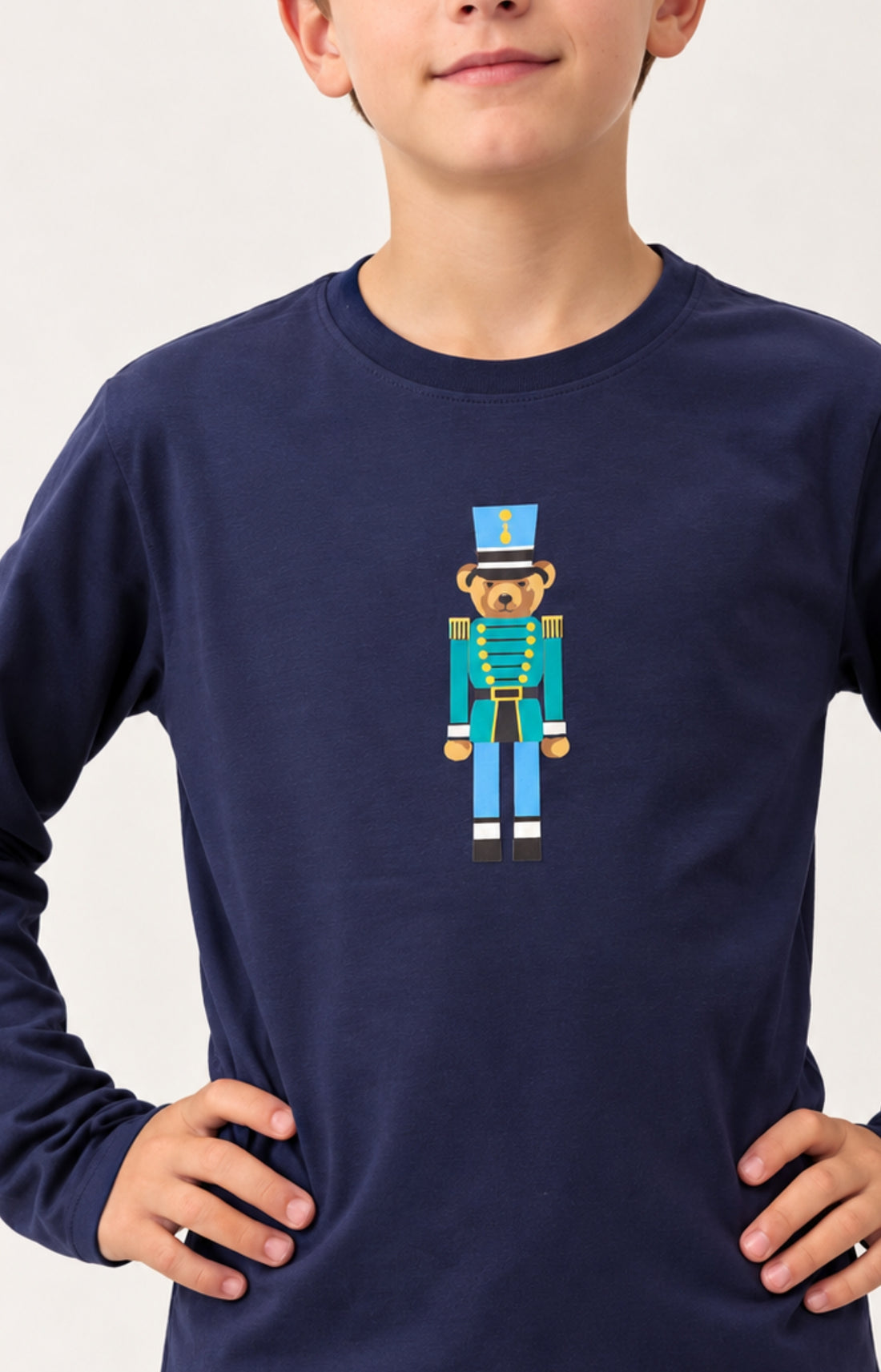 Pyjama enfant en jersey et flanelle de coton Mark marine 2