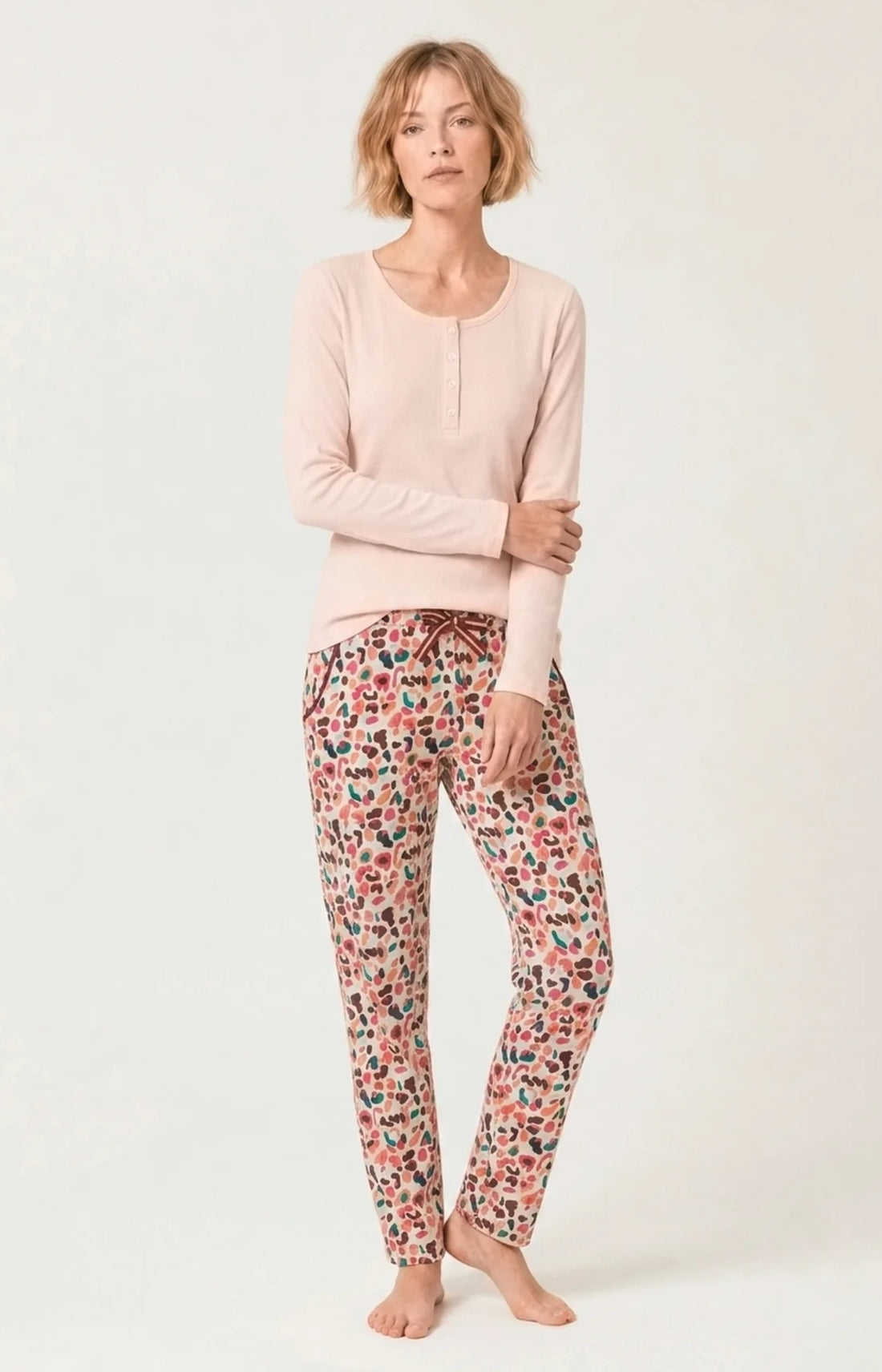 Pantalon en jersey de coton léger Femme Léopoldine multicolore 1