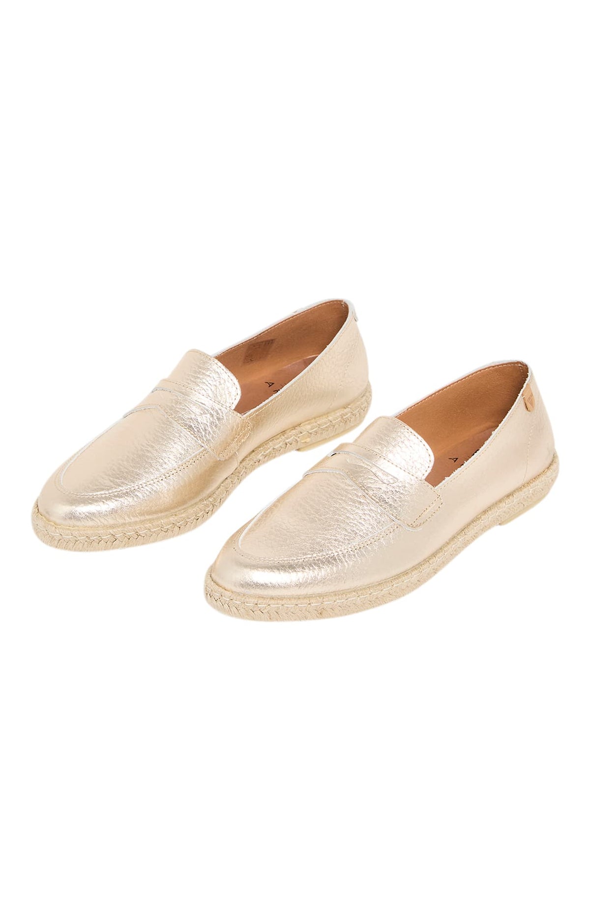 Chaussures mocassin doré femme 1