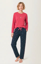 Pyjama en jersey de coton épais Femme Cerf d&
