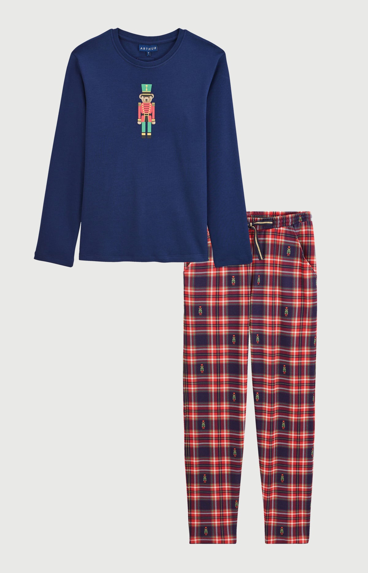 Pyjama en jersey de coton épais Femme Léon rouge 3